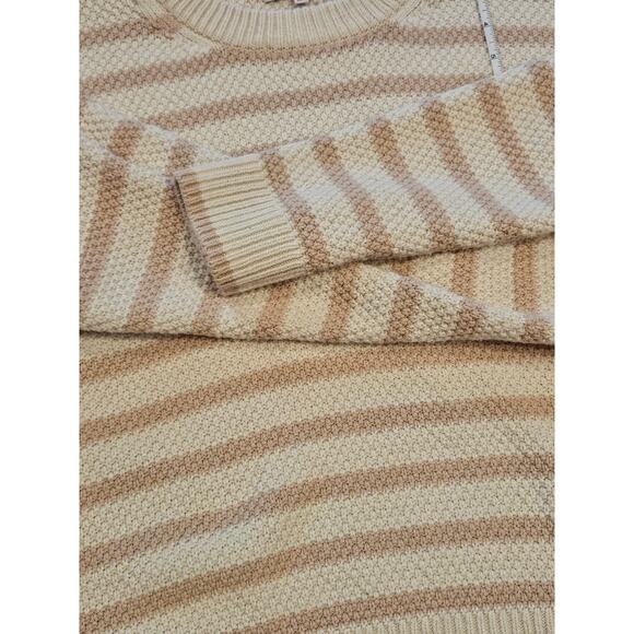Madewell Striped Pickford Pullover Sweater Pink cream stripes large chunky loose - Picture 7 of 9
